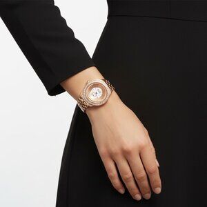 NWT Authentic Burgi Silver and Gold Dial Rose Gold-tone Women's Watch